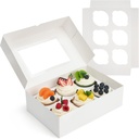 LotFancy 12 Pack Cupcake Boxes 6 Count, Pre-Folded Cupcake Carrier with Window Holding 72 Standard Cupcakes, Food Grade Disposable Pastry Boxes