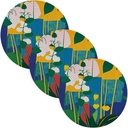 3 Pcs Trivet Holder for Hot Pots and Pans 15in Cotton Thread Weave Hot Bowl Holder for Crock Pot Protecting Counter Art Morden Leaves Pattern