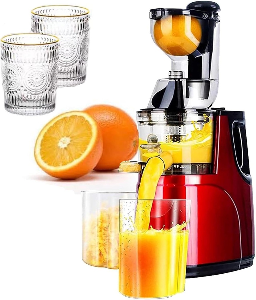 Fruit Raw Juice Machine, utomatic Cold Press Juicer Machine, Commercial Juice Residue Separation, Powerful Masticating Juicer for Whole Fruit and Vegetable