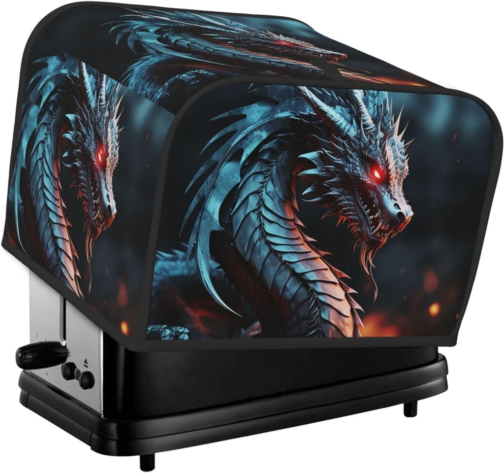 4 Slice Toaster Cover with Pocket Universal Size Toasters Dusts Covers Dragon Bread Machine Cover & Protection Bread Machine Protector Small Kitchen Appliance Covers