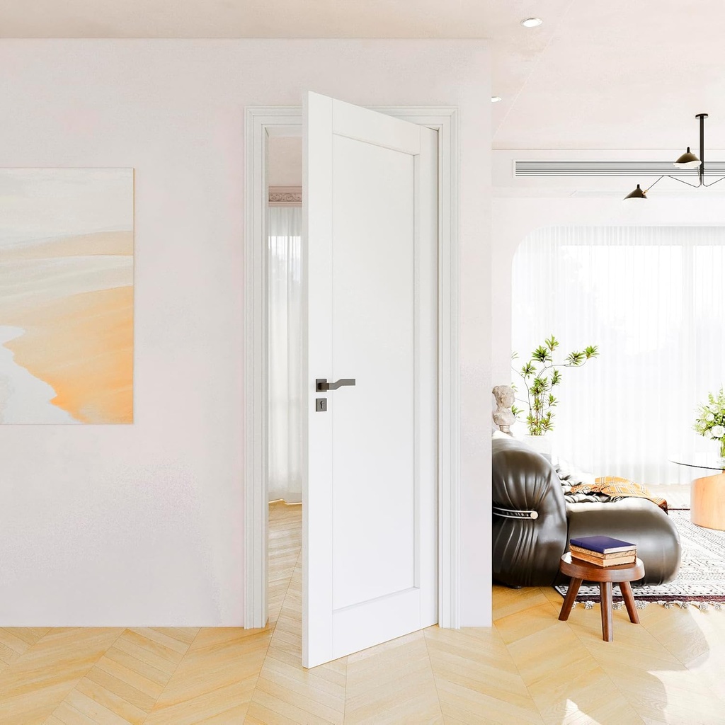 28 x 80 Solid Core Slab Doors, Interior French Door Slab, Soild Core & Pre-Finished Single Panel as Bedroom Pantry Laundry Closet Door Panel, No Assembly Required, White Interior Doors