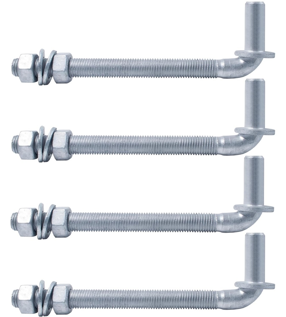 J-Bolt Gate Hinge, Hot-dip Galvanized J Bolt with 5/8" Gate Hinge. Farm Gate Hinges for Chain Link Fence Mostly Used in Frams, Back Yard, Frence Etc. Include Nut Washer (8"(4PCS))