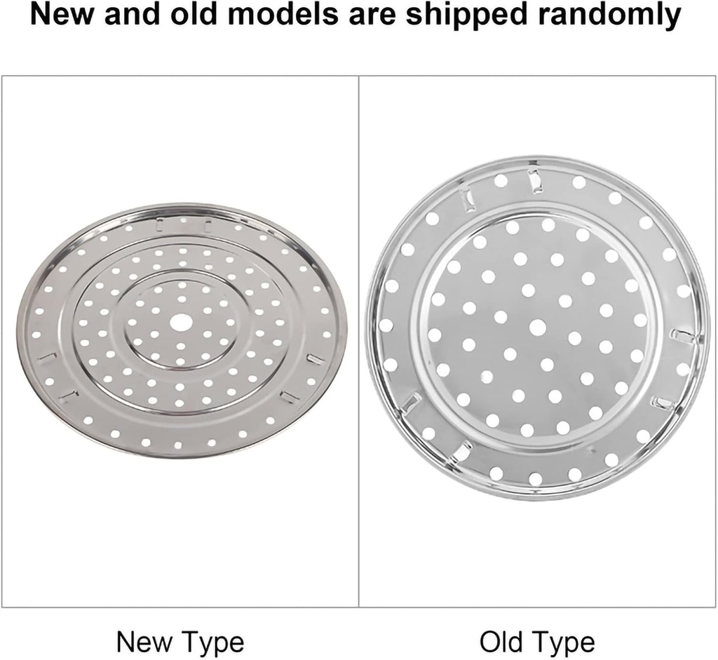 Stainless Steel Steam Holder Steam Rack Round Steaming Tray Insert for Pots, Pans, Crock Pots with Supporting Feet -Silver(M)
