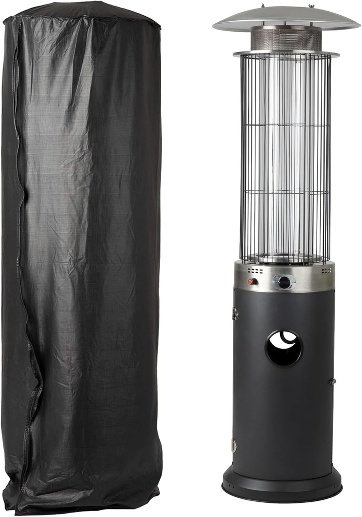 Full-Length Outdoor Vinyl Cover for Spiral Flame LPG Patio Heaters with 21" Round Reflectors
