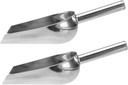 Thickened Stainless Steel Ice Scoop Set 2PCS Non-Magnetic Ice Shovels for Dried Fruits Tea Sturdy Kitchen Utensils for Parties and Bars