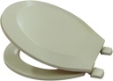 J&V Textiles Toilet Seat With Easy Clean & Change Hinge, Beveled Edges (Beige)
