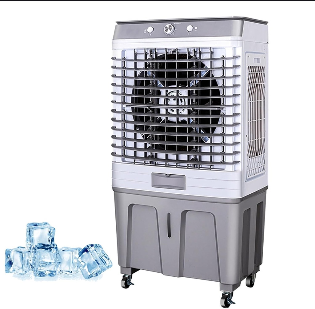 46" Industrial Evaporative Air Cooler, 60L Water Tank, 120°Oscillation, 3 Modes & Wind Speeds, Industrial Strength Swamp Air Cooler for Outdoor Commercial
