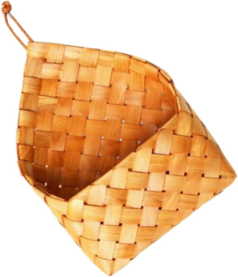 Alipis Wooden Organizer Bag Key Plants Woven Bathroom Clo Wall Basket Household Rope Bin Clothing Mounted Sundries Office Mail Hanging Organiser for Decor Letter