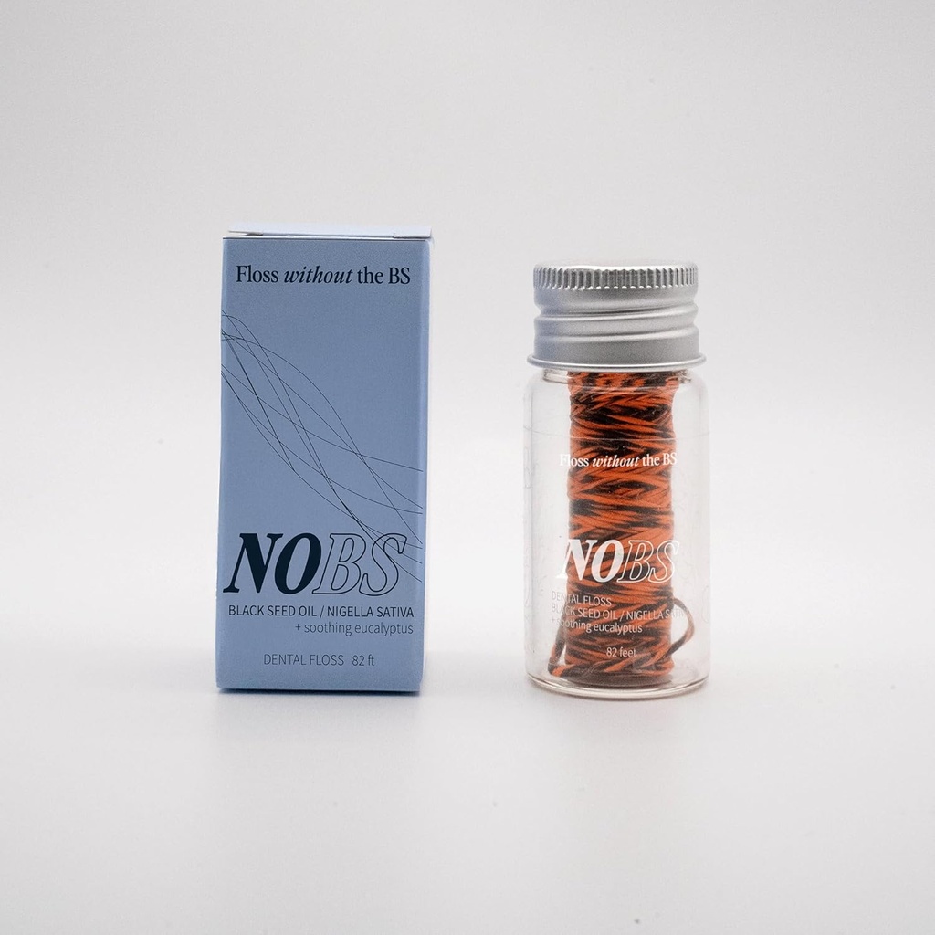 NOBS (No Bad Stuff) Expanding Dental Floss - Nigella Sativa, Eucalyptus, Cruelty-Free, Sustainable Packaging