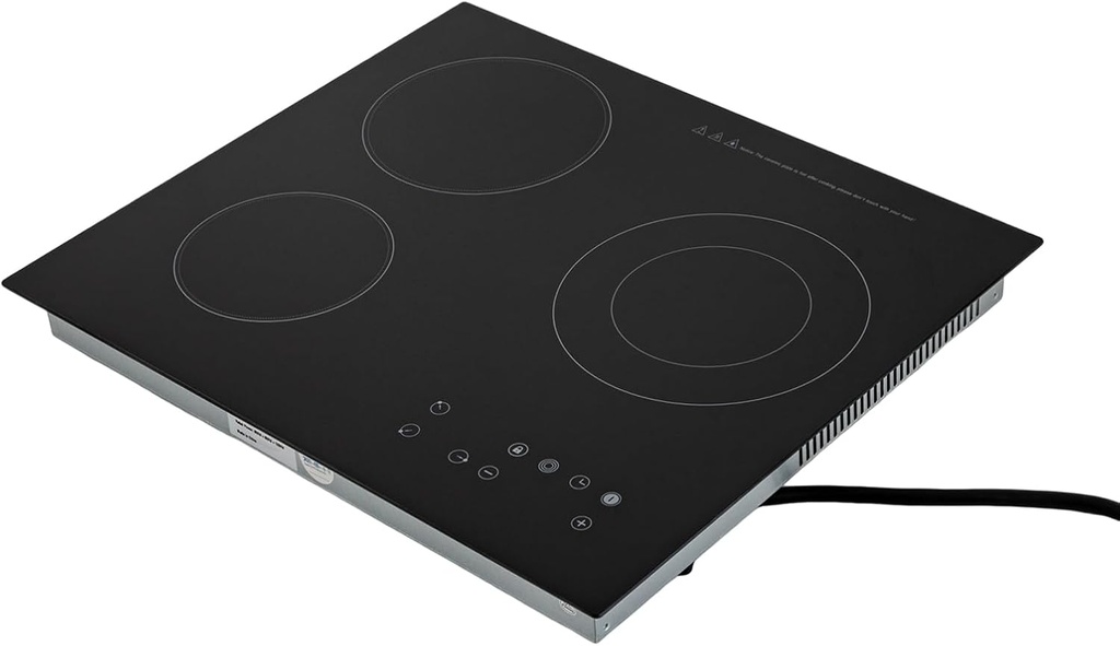 3-head Induction Cooker 2600W Touch Sensor Control Cooktop Independent Control Three Induction Cooktop with 9 Heating Level Adjustable Temperature Settings Safety Locks