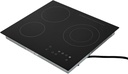 3-head Induction Cooker 2600W Touch Sensor Control Cooktop Independent Control Three Induction Cooktop with 9 Heating Level Adjustable Temperature Settings Safety Locks
