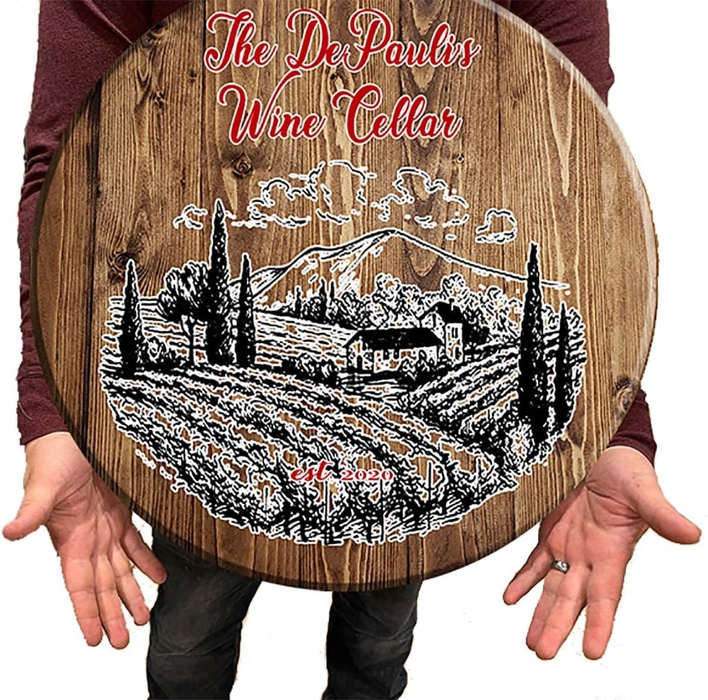 Whiskey Barrel Gifts Tuscan Wine Cellar Wine Sign 18 Inch Large Wall Art Bourbon Gifts