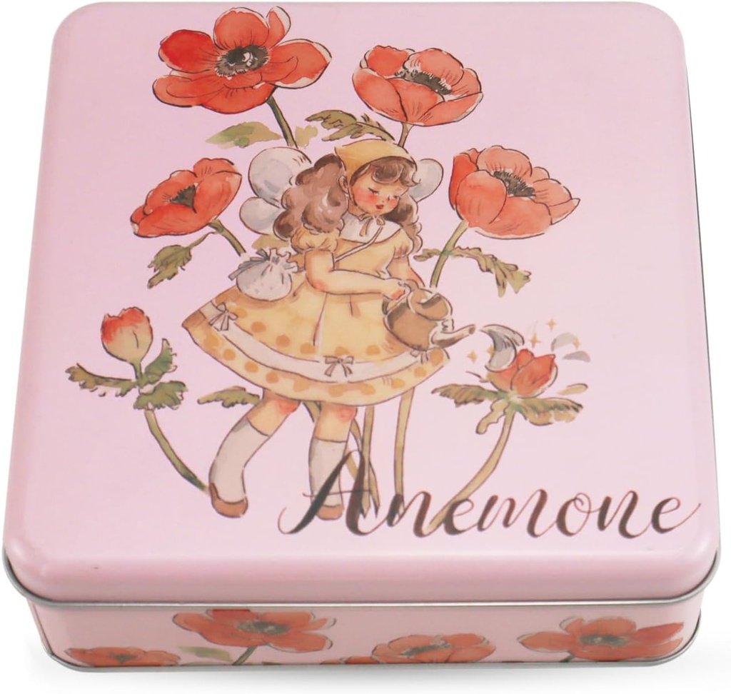 Square Tin Containers with Lids, Cartoon Cookie Tins, Festive Cookie Tins for Gift Giving & Holiday Treats – Perfect Holiday Gift & Elegant Festive Decor (B)