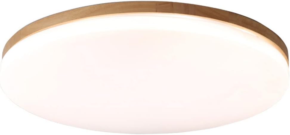 Nordic Bedroom Ultra-Thin Led Ceiling Light Wooden Edge Design Ceiling Lamp Round Trichromatic Dimming Creative Personality Flush Mount Ceiling Light, Chinese Restaurant Living Room