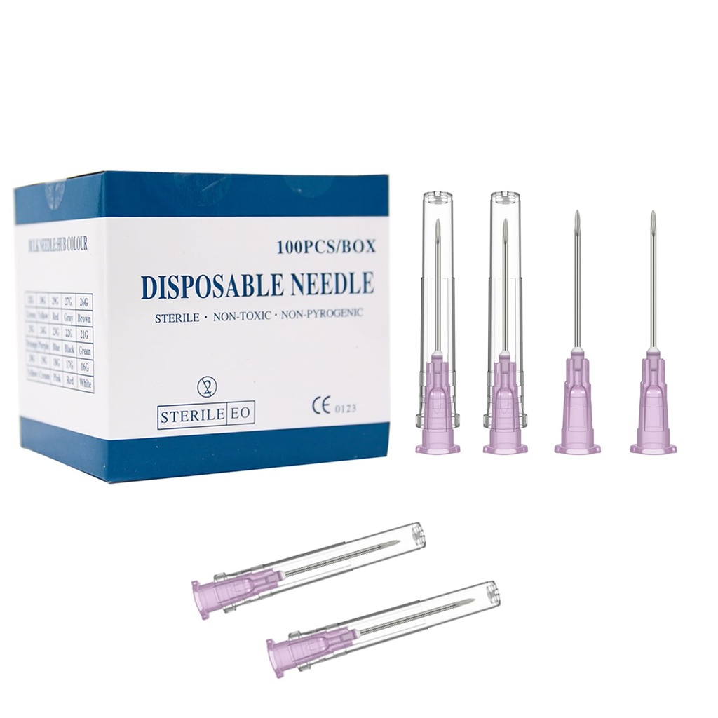 18 Gauge 1 Inch Needle (100 Pack), Sterile Disposable Injection Luer Lock Industrial Accessories Needles,Individually Wrapped