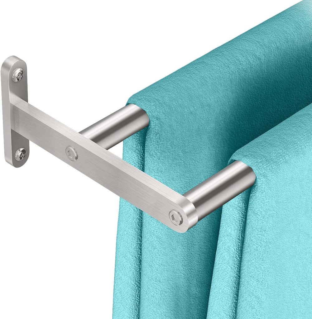Double Towel Bars, Taaji 24 Inch Bath Towel Rack for Bathroom, Stainless Steel Wall Mounted Double Towel Rods Long Bar, Towel Rail Hanger for Bathroom Wall, Brushed