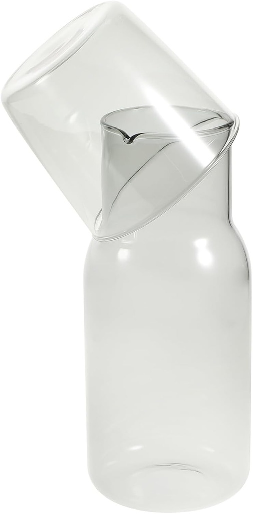 PRETYZOOM 4 Piece Glass Cup Set Kettle Cup Kit for Iced Tea Fruit Water Milk Stylish for Home Office Restaurant