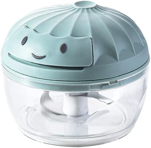 Manual Mini Garlic Chopper Portable Hand Pull Mincer Blender Mixer Food Processor for Vegetable Nuts Chili Onion Minced Meat (Blue, 200M)