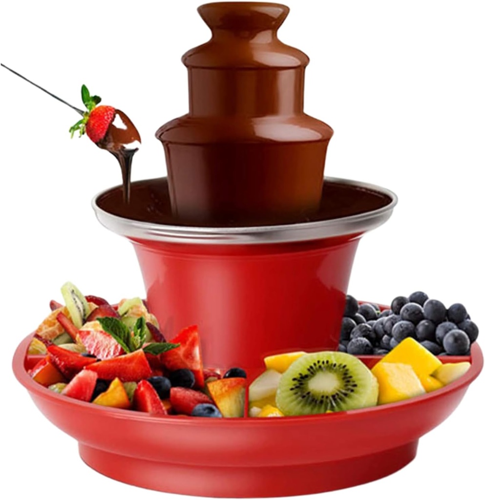 Yosoo Health Gear Chocolate Fountain, Chocolate Fondue Fountain Machine, 3 Tier Detachable Chocolate Fondue for Party Games Night, Christmas Dip Strawberries, Wedges,
