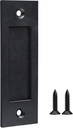Finger Flush Pulls for Closet Pocket Sliding Barn Door Handle Set Pull Recessed Handle Rectangular Plate Matte Black Mounting Hardware Included (Black) (2''x 6'', Set, 1)