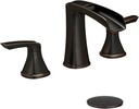 Fapully Oil Rubbed Bronze Bathroom Faucet 3 Hole, Waterfall 8 Inch Two-Handle Widespread Bathroom Sink Faucet with Pop-up Drain