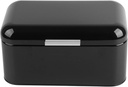 Home Bread Box, Large Capacity Fingerprint Proof Retro Metal Food Storage Container, Bread Holder Saver for Living Room, Bedroom, Office (Black)