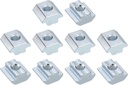 uxcell t Nuts, 10pcs - Galvanized Carbon Steel t Slot Bolts, 4545 Series M8 Hammer Head Fastener, Sliding t Nuts for Aluminum Extrusion Profile (Silver)