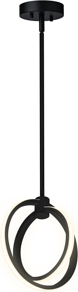 Ultralux Jaiya Orb LED Pendant - Dimmable 1150 Lumens 3000K - 20W Pendant Lighting for Kitchen Island - Hanging Light Fixtures for Hallway, Dining Room, Bar, Living Room Lighting (Matte Black)