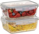 8 Cups Large Glass Container with Lid, Oven, Freezer and Microwave Safe, Clear Container