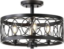JONATHAN Y JYL9040A Sylvain 15.5" Metal LED Semi-Flush Mount Contemporary,Traditional,Transitional Dimmable, 2700K Cozy Warm Light, for Kitchen,Hallway,Bathroom,Stairwell, OilRubbedBronze