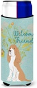 Caroline's Treasures BB7620MUK Welcome Friends Gold Springer Spaniel Decorative Can Hugger, Multicolor