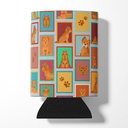 Caroline's Treasures MLM1148CC Lots of Red Yorkie Can or Bottle Hugger Cooler Washable Drink Sleeve Collapsible Beverage Insulated Holder, Can Hugger, Multicolor