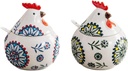 2Pcs Cute Ceramic Rooster Biscuit Jar With Lid And Spoon Perfect For Storing Sugar Seasonings Cookies And Snacks Perfect For Adding Charm To Your Kitchen Decor (Blue and green)