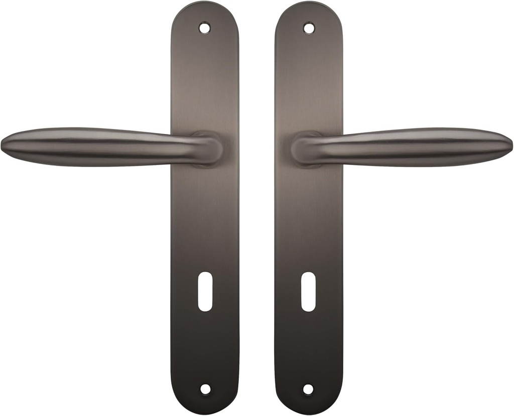 9840T0 Zamak Set of Handles on Sketch Board Titanium for Interior Door with Return Spring