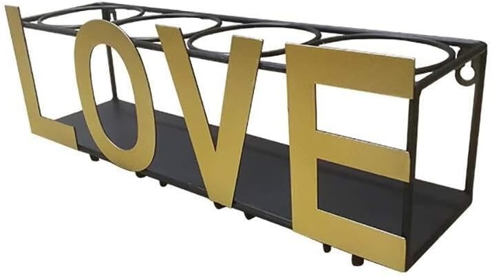 Wall-Mounted Metal Wine Rack | Minimalist Bar Goblet Rack for Home, Kitchen, Living Room & Wine Cellar - Holds 6 Bottles(Yellow)