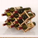 Wooden Stackable Wine Cellar Racks Bottle Stand Holder Display Shelf,Holds 10 Bottles,for Home Kitchen Bar Cabinets