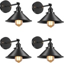 Licperron Black Wall Sconce, Industrial Vintage Wall Sconces Lighting for Bedroom Kitchen Bathroom, 240 Degree Adjustable Rustic Antique Gooseneck Wall Lamp, 4 Pack
