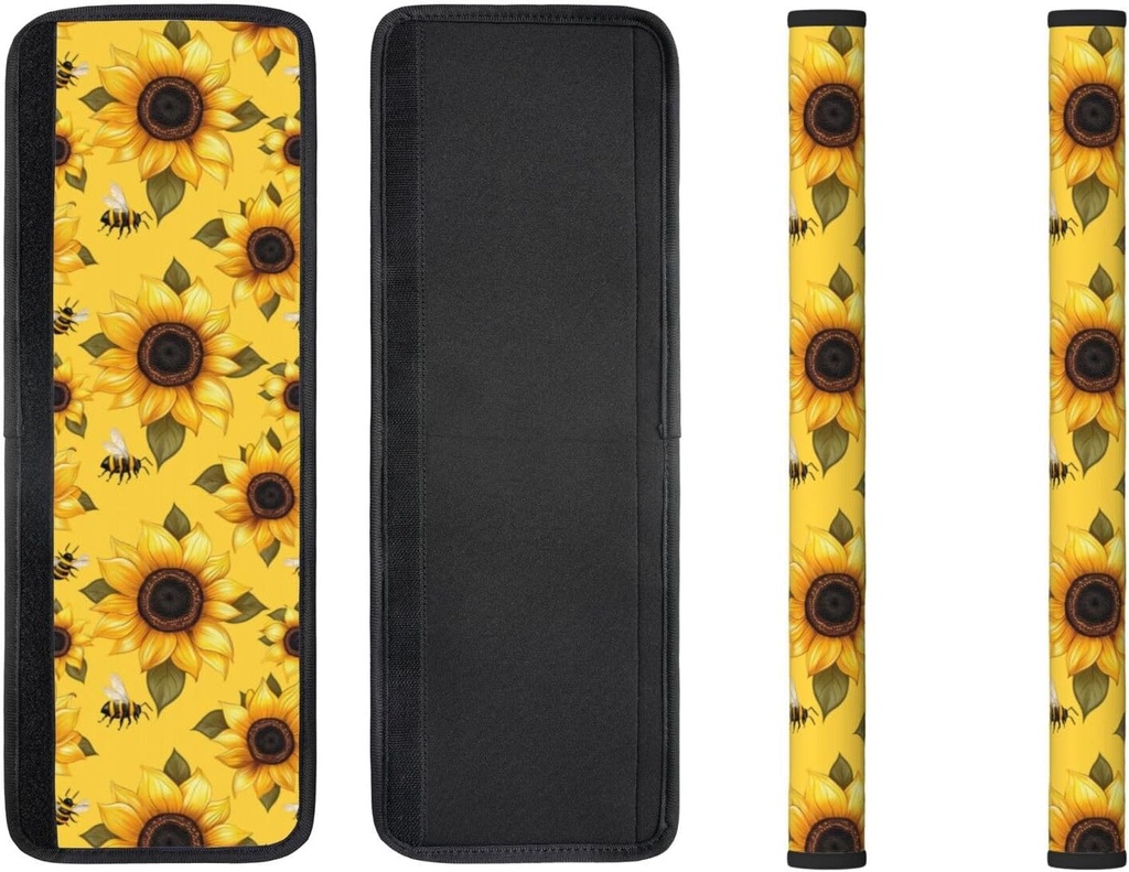 Sunflower Cartoon Bee Refrigerator Door Handle Covers Kitchen Appliances Gloves for Microwave Dishwasher Fridge Door Cloth Protector Covers
