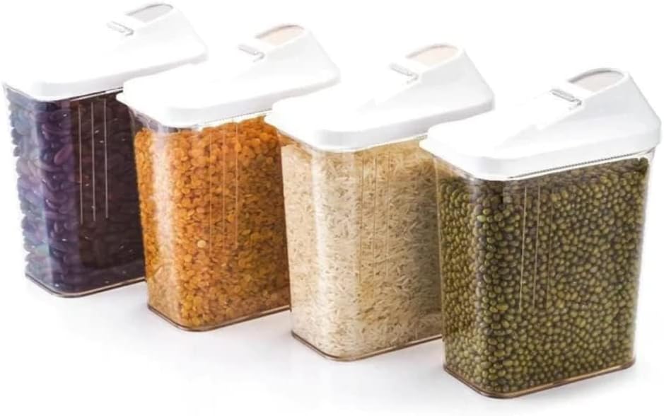 Transparent Easy Flow Dispenser 750ml, Kitchen Storage Containers Jars Set, Plastic Dispenser/Container/Jar Set for Cereals, Rice, Pulses Set of 6