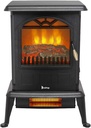 Winado Realistic Flame Electric Fireplace, 22'' Freestanding Infrared Stove Heater with 2 Heating Modes, Knob Control, Overheating Protection, for Home & Office, 1000W/1500W, Black