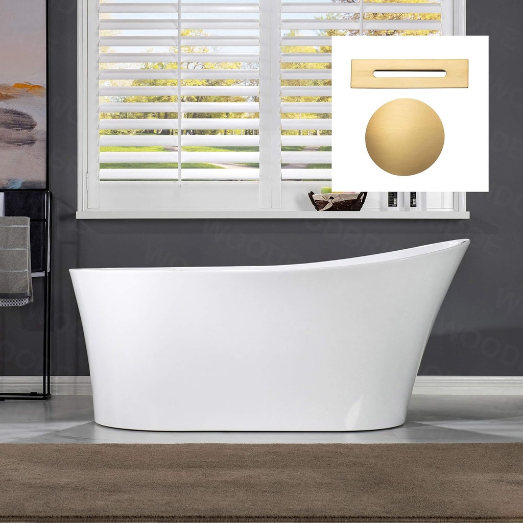 WOODBRIDGE B0084-BG-Drain&O Bathtub, Brushed Gold