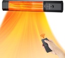Outdoor Patio Heater with 9 Heat Levels,Wall Mounted Space Heater for Garage Backyard Room Indoor,1500W Fast Electric Infrared Heater with Remote Control,9H Timers,Waterproof,Child Lock