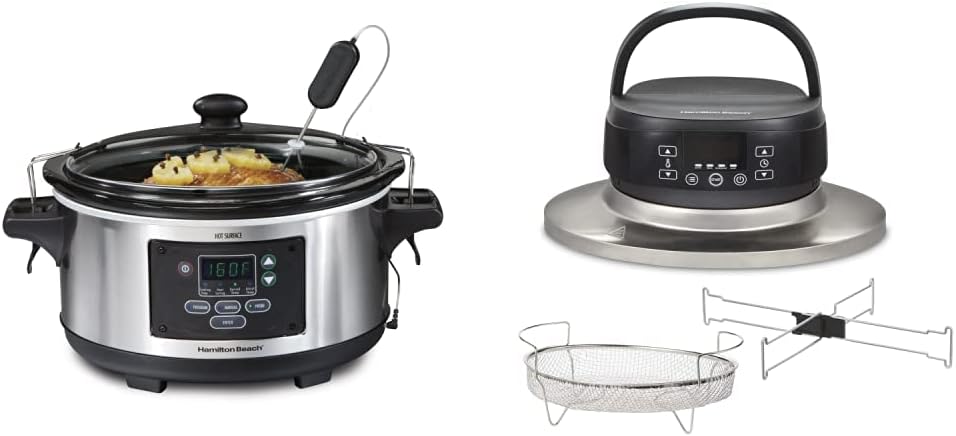 Hamilton Beach 6 Quart Programmable Slow Cooker and Air Fryer Lid Bundle