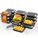 50 Pack (100-Piece) - 28oz Meal Prep Containers Salad & Snack Storage for Lunch | BPA Free & Leakproof Food Containers | To Go Take Out Plastic Bento Box | Microwave, Freezer, Dishwasher Safe