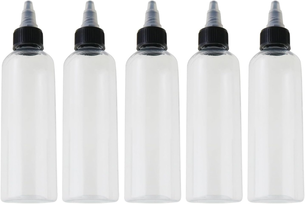 Squeeze Bottle 5pcs Condiment Mustard Dispenser 120ml/4 oz Empty Plastic Twist Top Dispensing Bottles