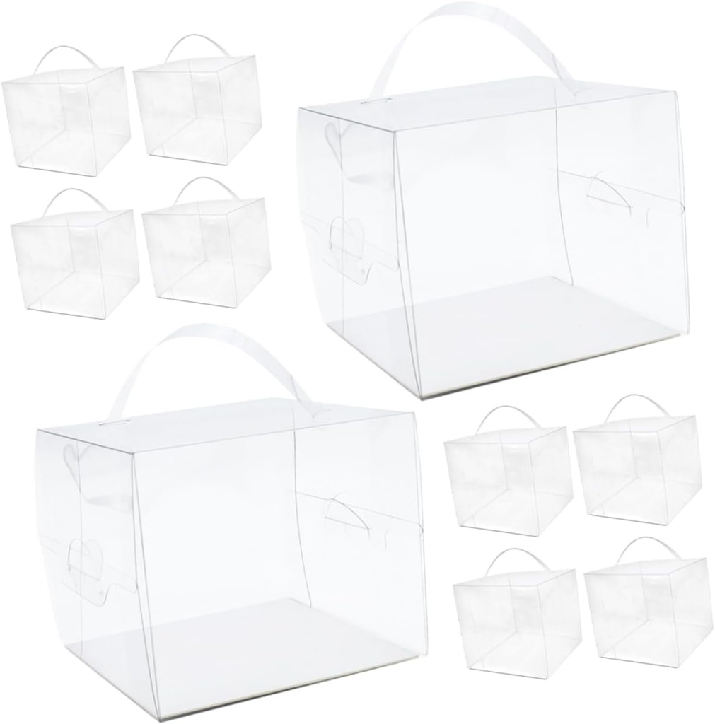 10pcs Clear Cake Boxes for and Desserts Lightweight Bakery Packaging Containers with Transparent Design for Parties and Celebrations and Break-resistant