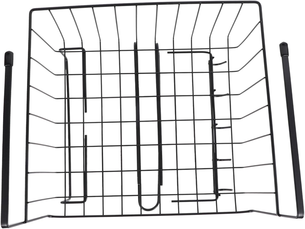 GLEAVI 1Pc Iron Storage Basket with Hooks Versatile Hanging Rack for Kitchen Cabinet Organization and Space Saving Multi Functional Holder for Cans Spices and Cups Design