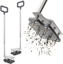 Lawn Aerator Tool, Set of Two Lawn Aerators With 26 Stainless Steel Spikes, Spring-Loaded Bottom Automatically Ejects Leaves and Cleans Debris, Manual Aerator for Lawns, Yards, and Gardens.