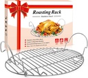 16.5inch Oval Roasting Rack for Oven, Thanksgiving Christmas Gifts for Mom Men Wife Cooking Home Chefs, Stainless Steel Cooling Rack with Handle, Wire Rack for Cooking, Grilling, Drying
