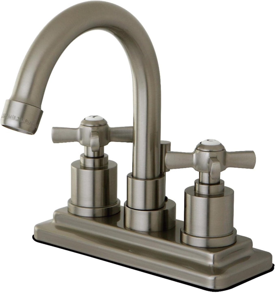 KINGSTON BRASS KS8668ZX Millennium 4-Inch Centerset Lavatory Faucet with Brass Pop-Up, Brushed Nickel